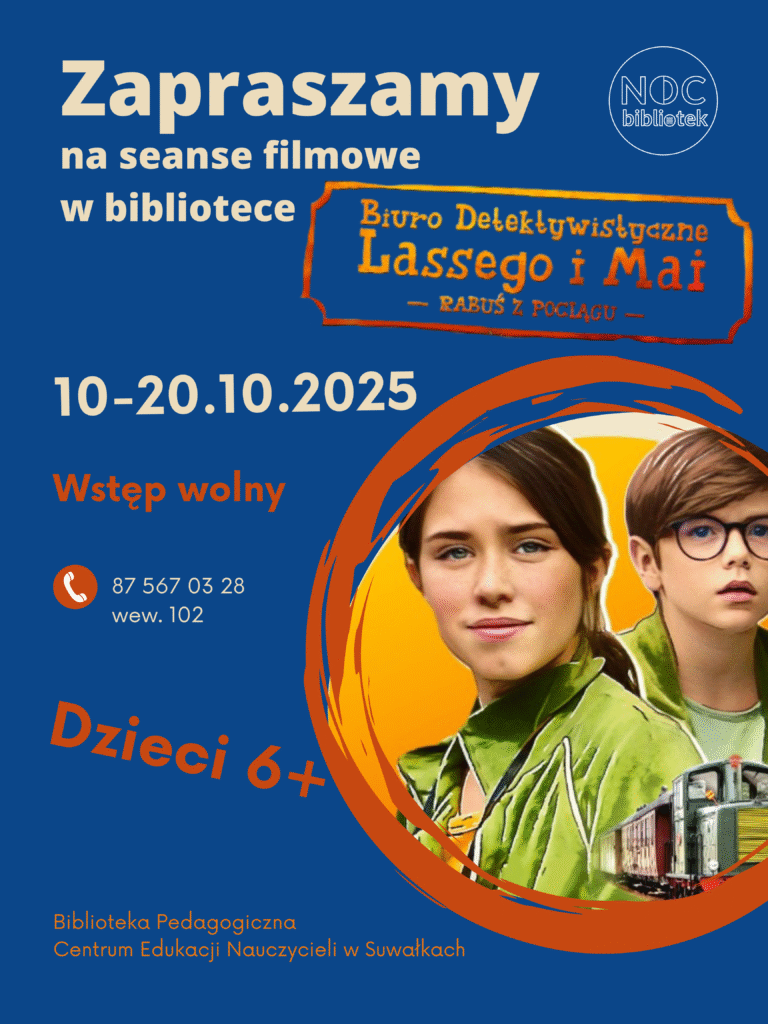 Projekcje filmu „Biuro detektywistyczne Lassego i Mai. Rabuś z pociągu” w ramach 11. Edycji Nocy Bibliotek
