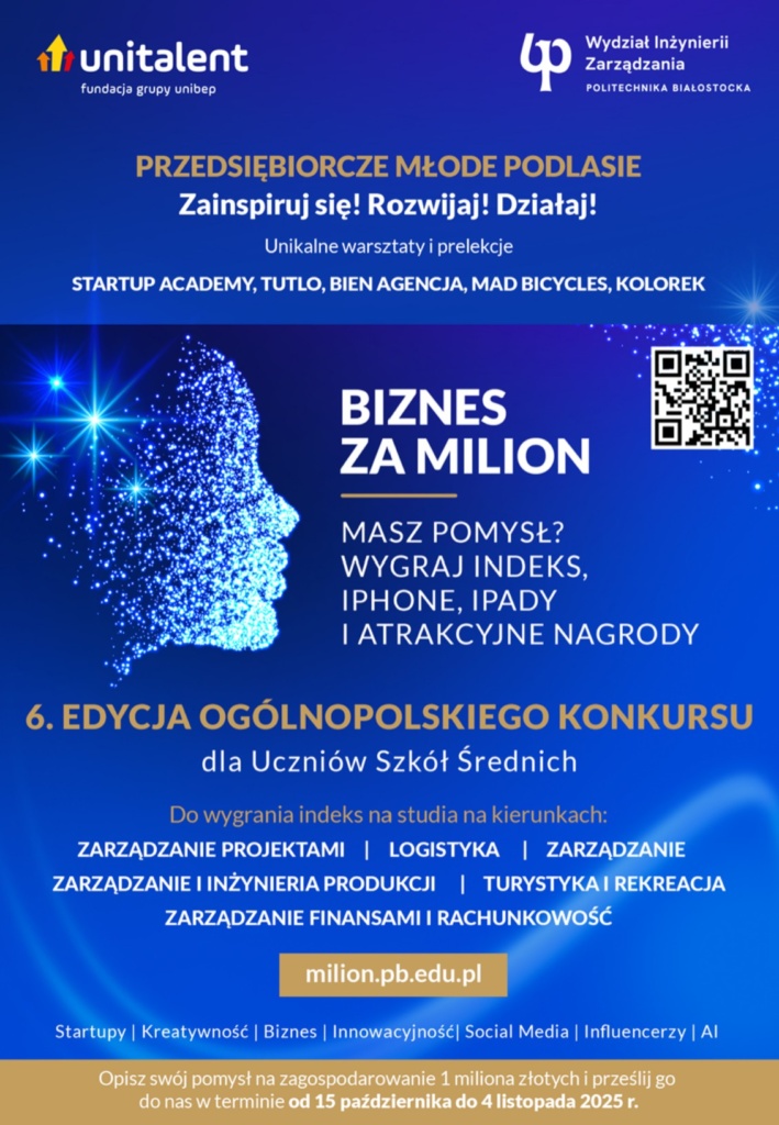Wygraj indeks na studia, iPhone, iPady i inne atrakcyjne nagrody. 15 października rusza VI edycja ogólnopolskiego konkursu „Biznes za milion”