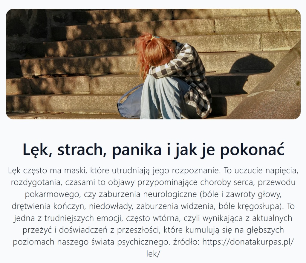 Lęk, strach, panika i jak je pokonać