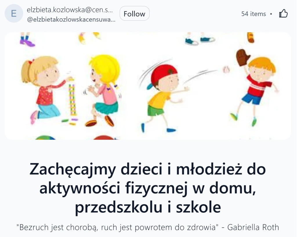 Zachęcajmy dzieci i młodzież do aktywności