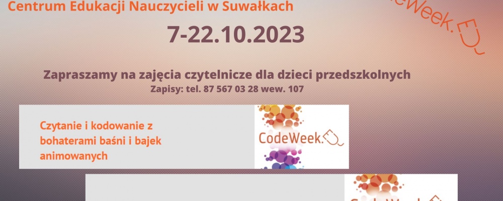 Europejski Tydzień Kodowania w Bibliotece Pedagogicznej CEN w Suwałkach                 