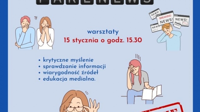 Zapraszamy 15 stycznia na warsztaty “Jak nie dać się oszukać fakenewsom i deepfake’om?”