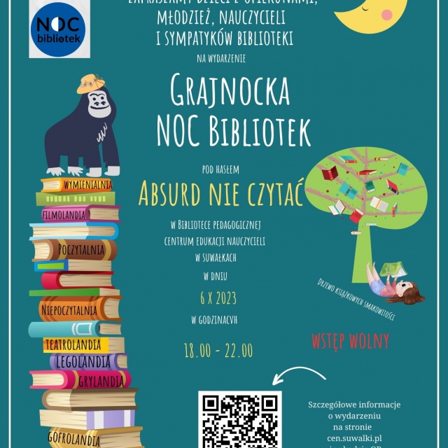 Zapraszamy 6 października na GrajNockę, czyli Noc Bibliotek pod hasłem: Absurd nie czytać!