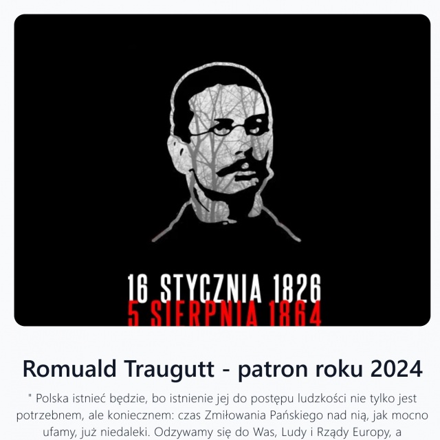 Romuald Traugutt patronem roku 2024
