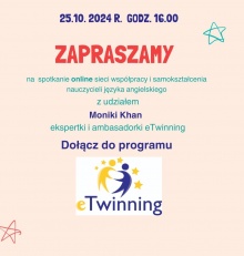 Zapraszamy 25 października na szkolenie online zainteresowanych przystąpieniem do programu ETwinning